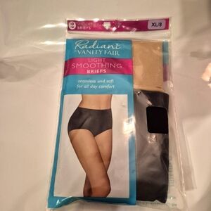 Radiant by Vanity Fair women's size XL 2 pairs of light smoothing briefs NEW